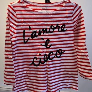 J.Crew L’amore ‘E Cisco Striped Boat neck long sleeve top